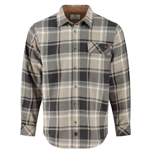 Legendary Whitetails Mens Long Sleeve Button Down 100% Cotton Flannel Shirt, Lo…