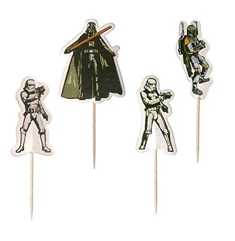 24PCS Star Wars Cupcake Toppers For Kids Birthday Party Cake