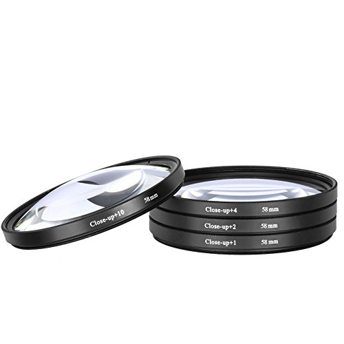 Neewer 58MM Macro Close-Up Filter Set (+1 +2 +4 +10) with Pouch for Canon Digital SLR Camera Which Has Any Of These (18-55mm, 75-300mm, 50mm 1.4 , 55-200) Canon Lenses - Thumbnail 4