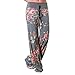 Wide Leg Pants, Kimloog Women Floral Print High Waist Loose Casual Drawstring Trousers (XL, Dark Gray)