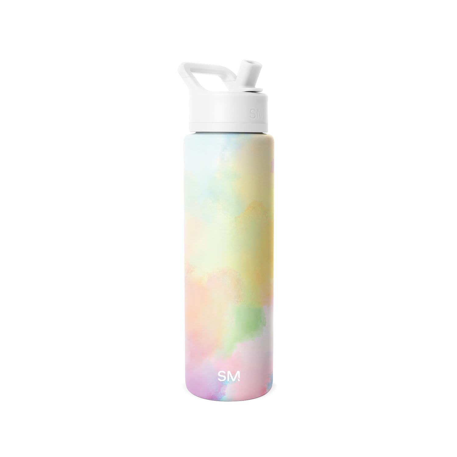 Simple Modern Water Bottle with Straw Lid | Vacuum Insulated Stainless Steel Metal Thermos | Reusable Leak Proof BPA-Free Flask for Sports Gym | Summit Collection | 30oz, Cotton Candy Tie Dye Image