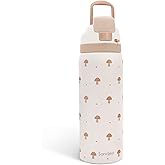 Mushroom Insulated Stainless Steel Water Bottle with Straw for Sports and Travel, 32oz, Gifts for Women Girls Friends Teens Birthday Christmas