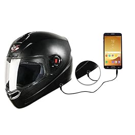 Steelbird SBA-1 7Wings HF Dashing Full Face Helmet with Plain Visor and Detachable Handsfree Device (REGULAR FIT MEDIUM 580 MM, BLACK)