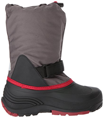 Kamik Boys' Waterbugwide Snow Boot, Charcoal/Red, 8 Wide US Toddler