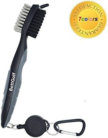 Golf Club Brush and Groove Cleaner Brush Brushes in 5 for Golf Shoes/Golf Club/Golf/Golf Groove, Attach 2 feet Retractable Zip-line Aluminum Carabiner