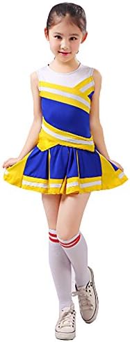 キッズダンス キッズ チアガール 衣装 チアリーダー衣装 高級な チアリーディング衣装 チア ダンス ユニフォーム セットアップ 応援団 新体操 コスプレ 団体 Hiphop ヒップホップ イベント 発表会 チーム衣装 130cm