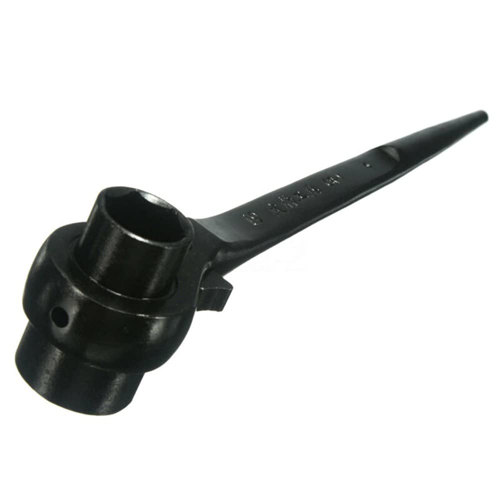 TOP-VIGOR Ratchet Podger Spanner Steel Erecting Scaffold Tool Wrench Double Socket 19x24mm