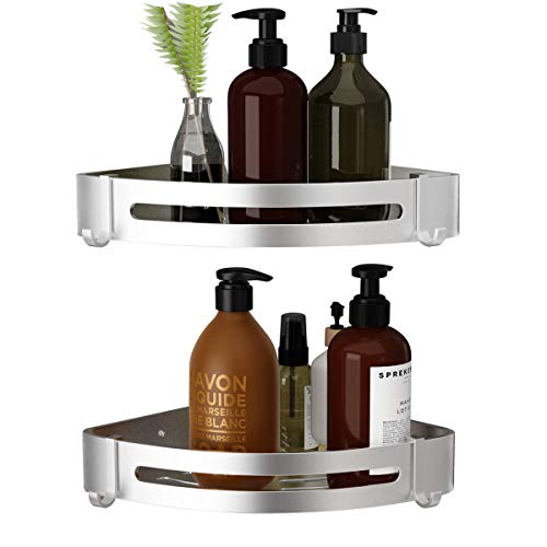 VOLPONE Shower Corner Shelf 2 Pack Bathroom Corner Shower Caddy No