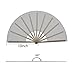 HONSHEN Chinese Hand Fan - Folding Fan with Nylon Cloth, 13 inch (White)