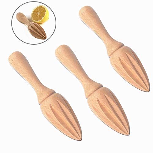 TANG SONG 3PCS Citrus Juicer Olive Wood Run Lemon Reamer, Handmade Wooden Lime Squizer, Citrus Reamer