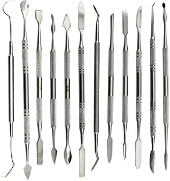 GOLDFINCH-Premium Quality Stainless Steel Wax Carviers Tools Double Ended (Set of 12 Pcs)