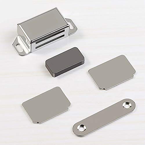 Magnetic Door Catch, 20lb High Magnetic Stainless Steel Heavy Duty Catch for Kitchen Cupboard Closet Cabinet Door Drawer Latch (20 lbs/4 Pack, Silver)