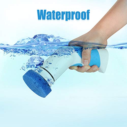 Power Scrubber Brush Dish Scrubber, BlumWay Electric Multi-function Spin Scrubber Handheld Cordless for Dish Floor Bath Tub Cleaning