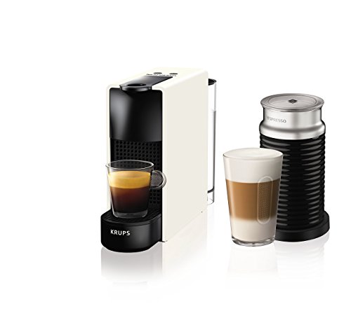 Nespresso von Krups Essenza Mini, 1200 W, schwarz Essenza, Mini mit Aeroccino 20.4 x 8.4 x 33 cm weiß