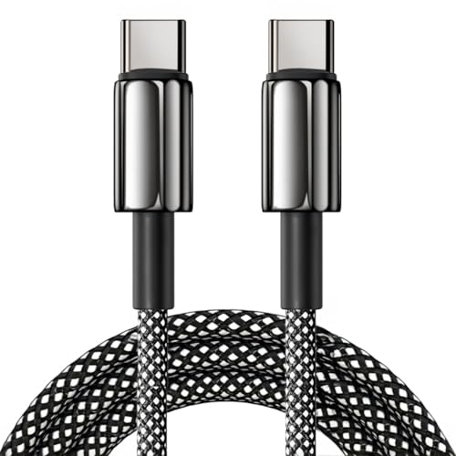 Cabo USB-C para USB-C 2 Metros 100W - Carregamento Rápido - Compatível com Smartphones e Tablets USB-C - Design Resistente em Nylon Trançado