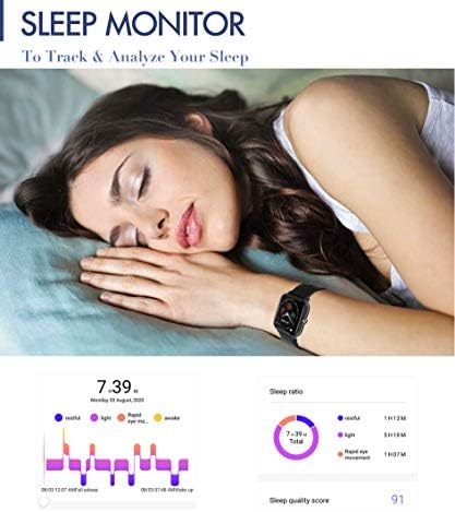 Android Smart Watch, iPhone Compatible Smartwatch for Women Men Fitness Tracker with Heart Rate Blood Pressure Monitor Sleep Monitor, Activity Tracker with Pedometer, IP67 Waterproof Fitness Watch