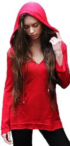 Sky Mermaid Women's Hoodie - Casual Hooded Top (X-Large, Red)
