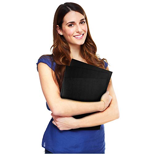 Dunwell Black Folders with Pockets (6 Pack) Black Plastic Folders