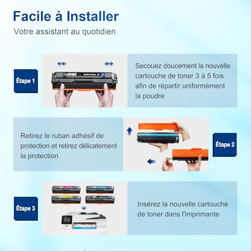 207A with Chip Compatible for HP 207A 207X W2210A Cartridge for HP Color LaserJet Pro MFP M283fdw M283fdn M283cdw M282nw M255dw M255nw W2211A W2212A W2213A Black Cyan Yellow Magenta 4-Pack Pack