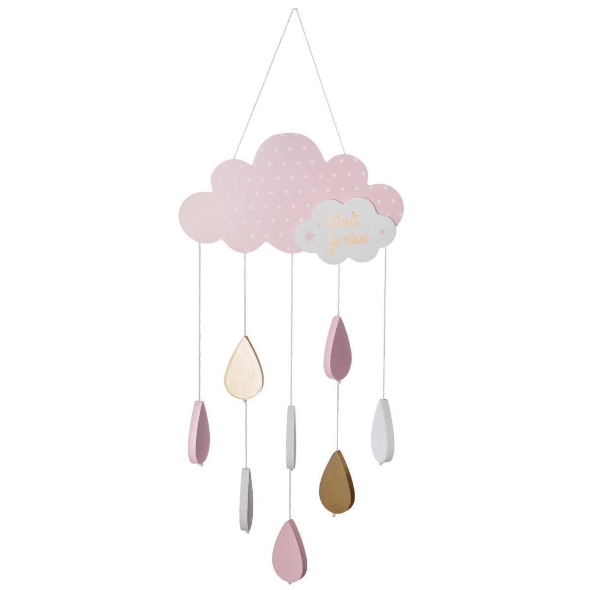 Children's Cloud Pendant Light - Cotton and Metal - Pink - H61-5 cm - Atmosphera Interior Designer