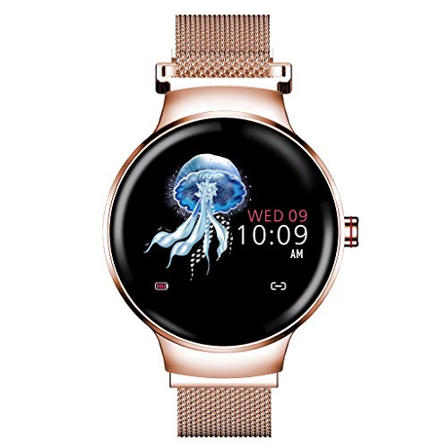 Sunward 1.04 inch TFT Screen Heart Rate Blood Pressure Monitor Pedometer Sports Watches, Fitness Tracker for Kids Women and Men (Rose Gold)