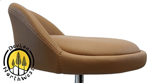 DevLon NorthWest Salon Stool with Back Rest Saddle Hydraulic Spa Stool (LIGHT BROWN)
