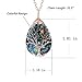 Handmade Tear Drop Healing Crystal Necklace Wire Wrapped Tree of Life Pendant Rose Gold Plated Imitated Opal Natural Stone Jewelry Birthday Gift for Women Men