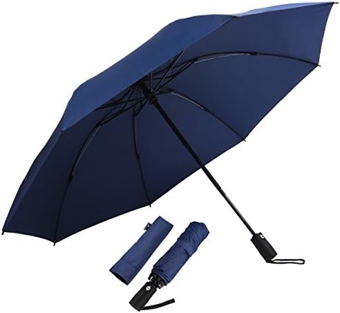 Doryum Automatic Travel Umbrella with Safe Auto Lock Design Windproof Folding Inverted Umbrella