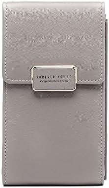 Machao Women Small Crossbody Bags Cell Phone Purse Shoulder Pouch Girls Trendy Leather Wallet Smartphone 6.3 Inch Grey