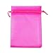 Anleolife 100pcs Sheer Organza Bags Baby Shower 3x4 Jewelry Candy Organza Drawstring Pouches Wedding Favor Bags 3x4(Rose red)