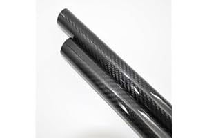 Abesterxox 1pcs Roll Wrapped Carbon Fiber Tube/Tubing/Shaft OD 21mm X ID 19mm X Length 500mm 3K Glossy Twill Weave Surface High Strength