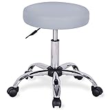 UREST Rolling Stool Adjustable Stool Massage Stool Swivel Office Desk Stool Chair with Wheels for Home,Office,Spa,Shop,Vanity in Grey