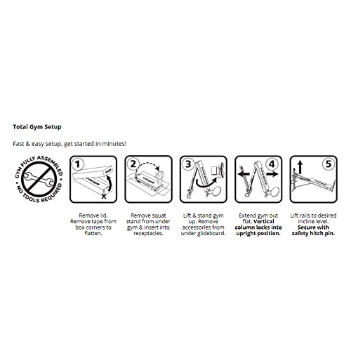 Total Gym FIT Home Fitness Folding Full Body Workout Exercise Equipment Machine with Ab Crunch