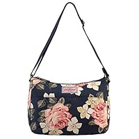 Cath Kidston Matt Oilcloth The All Day Bag Shoulder Handbag Richmond Rose Pattern Dark Navy Color