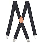 Bioterti Men’s Heavy Duty X- Back Suspenders-Adjustable Size, Long & Elastic Braces www.denim.fit