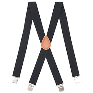 Bioterti Men’s Heavy Duty X- Back Suspenders-Adjustable Size, Long & Elastic Braces www.denim.fit