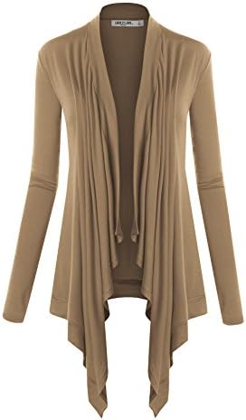 Women's Basic Draped Long Sleeve Open Front Knit Cardigan S - XXXL Plus Size