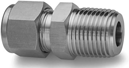 Duolok 316 SS Male Connector 3/8" Tube x 1/4" ISO Parallel (Swaglok PN: SS-600-1-4RS; Parker PN: 6MSC4R-316; Hy-Lok PN: CMC 6-4G-S316)