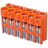 Storacell by Powerpax AAA Battery Caddy, Orange, Holds 12 Batteries