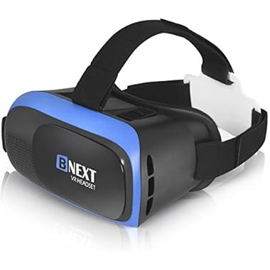 Bnext VR Headset Compatible with iPhone & Android Phone – VR Headset for Phone – Universal Virtual Reality Goggles for Kids and Adults – Cell Phone VR Headsets – VR Headset for iPhone (Blue)