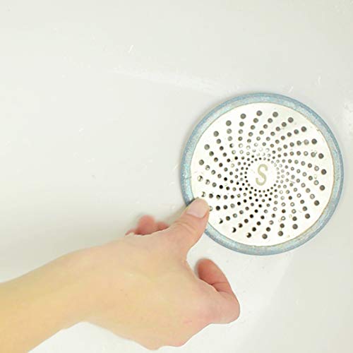 STAN BOUTIQUE Shower Hair Drain Trap | Catcher Stall Protector Strainer Flat Cover Stopper for Bathrooms Stainless Steel and Silicone for Easy Cleaning - 2 Pack