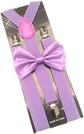 Fashion Awesome Wedding Lavender Bow Tie &amp; Suspender Set- Adjustable Bow Tie &amp; Suspenders Novelty Tuxedo …