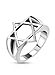 Stainless Steel Hollow Star of David Wide Cast Ring, Width 17MM - Crazy2Shop