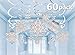 60 Pack Christmas Winter Wonderland Snowflake Hanging Swirls Value Bundle Decorations for Frozen Themed Parties Supplies, White Silver