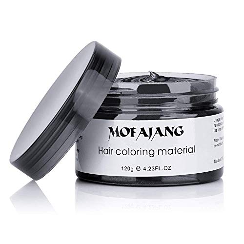 MOFAJANG Unisex Hair Wax Color Dye Styling Cream Mud, Natural Hairstyle Pomade, Washable Temporary,Party Cosplay (Black) - Thumbnail 2