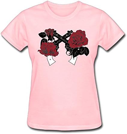 Women's Tee, Rose Gun Cotton Printed Short Sleeve Tops T Shirt Pullovers Pink