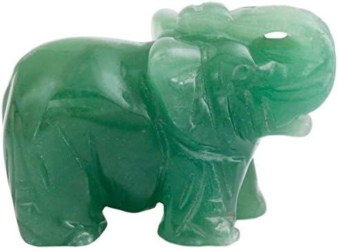 Natural Jade Elephant Statue Ornaments Crafts Healing Crystal Stone Carved Figurine,Elephant Pocket Stone Figurines Gift for Home Decorate Office Figurine Decor 1.5"
