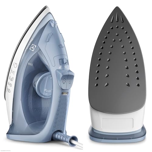 Ferro de passar seco e vapor Electrolux base antiaderente vapor vertical extra 1200W cabo 1,35m azul ESI10 127v
