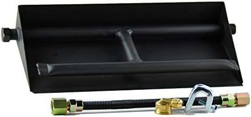 28" NG Fireplace Dual Row Gas Burner Pan with Complete Connection Kit - Made with Powder Coated Steel - Specifically for 30" Fire Logs, Easy to Install, Bonus Bag of Glowing Embers Included