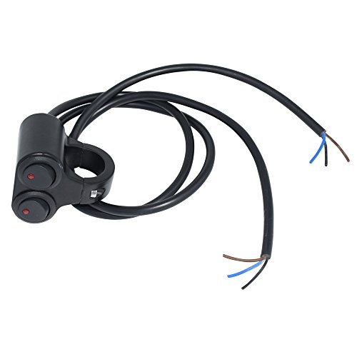 Motorcycle Handlebar Double Control Switch Button Headlight Hazard Brake Fog Light ON OFF Switches With Red Indicator Light